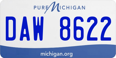 MI license plate DAW8622