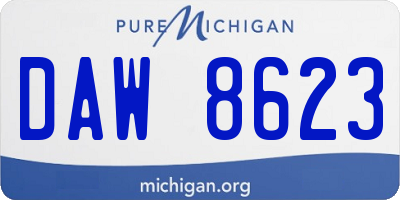 MI license plate DAW8623