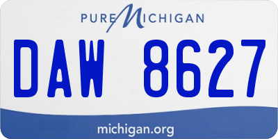 MI license plate DAW8627
