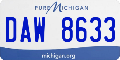 MI license plate DAW8633