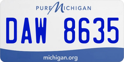 MI license plate DAW8635