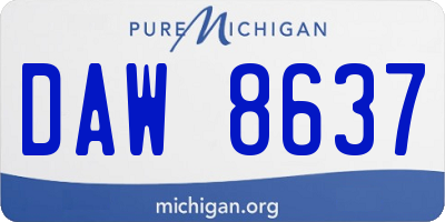 MI license plate DAW8637