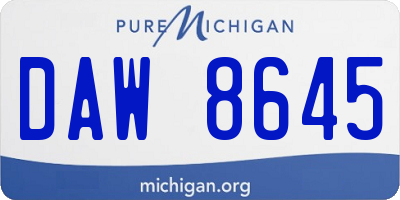 MI license plate DAW8645
