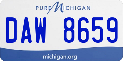 MI license plate DAW8659