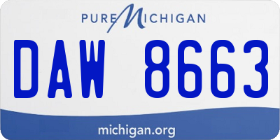 MI license plate DAW8663
