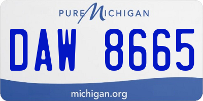 MI license plate DAW8665