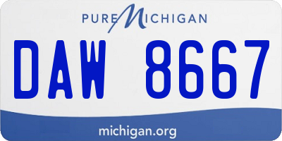 MI license plate DAW8667