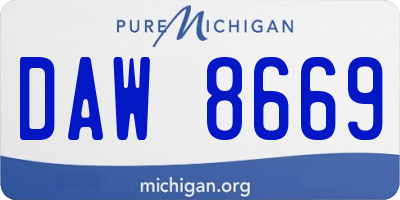 MI license plate DAW8669
