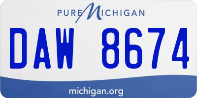 MI license plate DAW8674