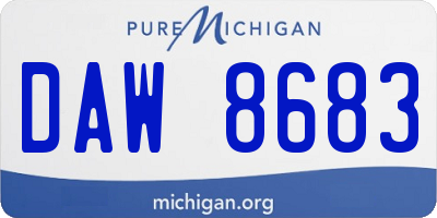 MI license plate DAW8683