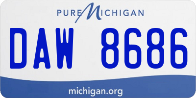 MI license plate DAW8686
