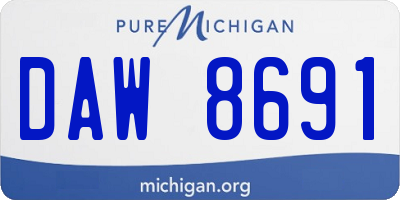 MI license plate DAW8691