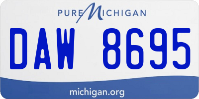 MI license plate DAW8695