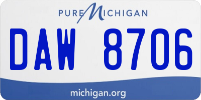 MI license plate DAW8706