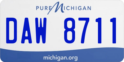 MI license plate DAW8711