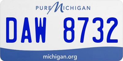 MI license plate DAW8732