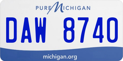 MI license plate DAW8740