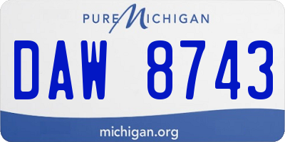 MI license plate DAW8743