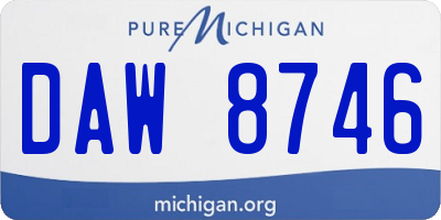 MI license plate DAW8746
