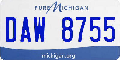 MI license plate DAW8755
