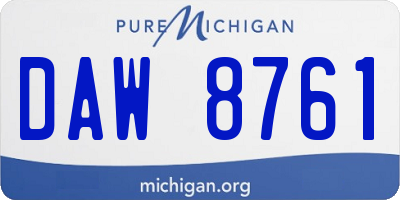 MI license plate DAW8761