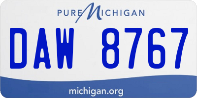 MI license plate DAW8767