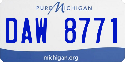 MI license plate DAW8771