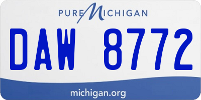 MI license plate DAW8772
