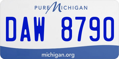 MI license plate DAW8790
