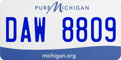 MI license plate DAW8809