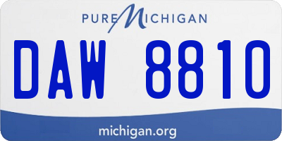 MI license plate DAW8810