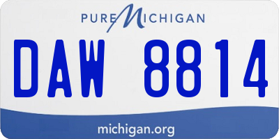 MI license plate DAW8814