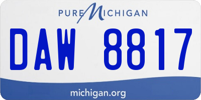 MI license plate DAW8817