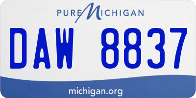 MI license plate DAW8837
