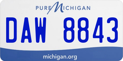MI license plate DAW8843