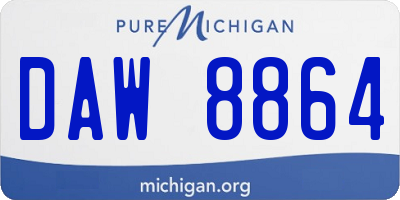MI license plate DAW8864
