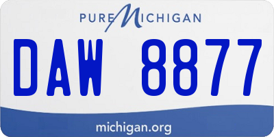 MI license plate DAW8877