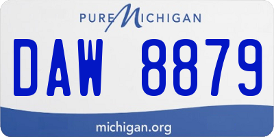 MI license plate DAW8879
