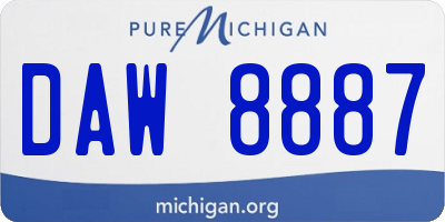 MI license plate DAW8887