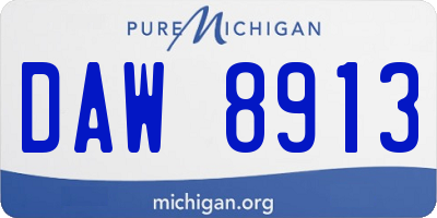 MI license plate DAW8913