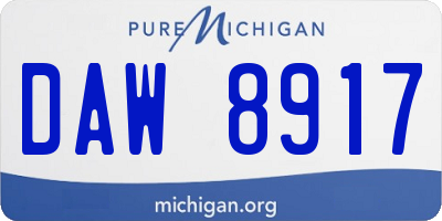 MI license plate DAW8917