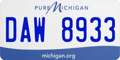 MI license plate DAW8933