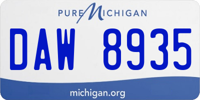 MI license plate DAW8935