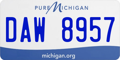 MI license plate DAW8957