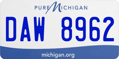 MI license plate DAW8962