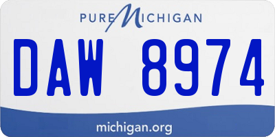 MI license plate DAW8974