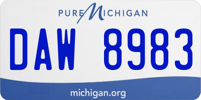 MI license plate DAW8983