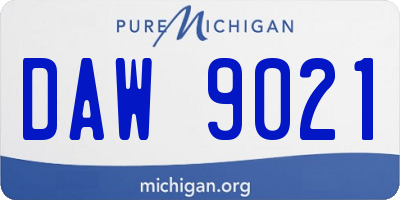 MI license plate DAW9021