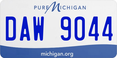 MI license plate DAW9044
