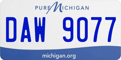 MI license plate DAW9077